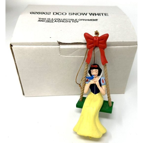 Grolier Disney Christmas Ornament Snow White In Swing In Box DCO 026902 - Picture 2 of 9